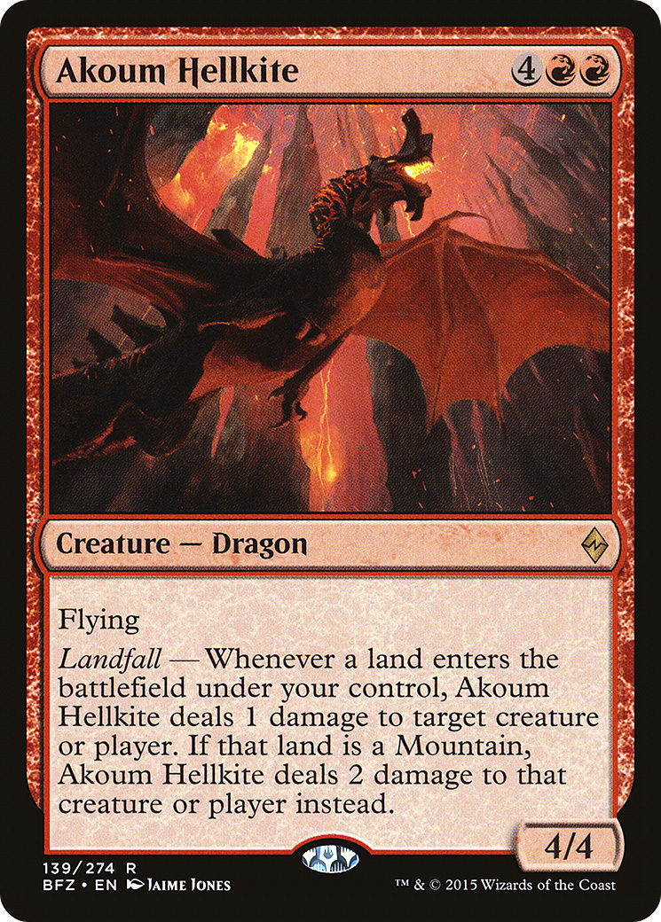 Akoum Hellkite (BFZ-139) [Battle for Zendikar] Foil