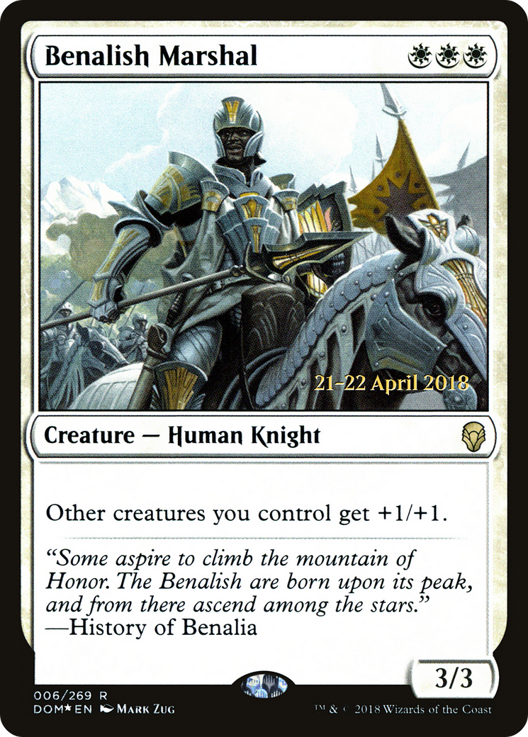 Benalish Marshal (PRE-06S) [Dominaria Promos] Foil