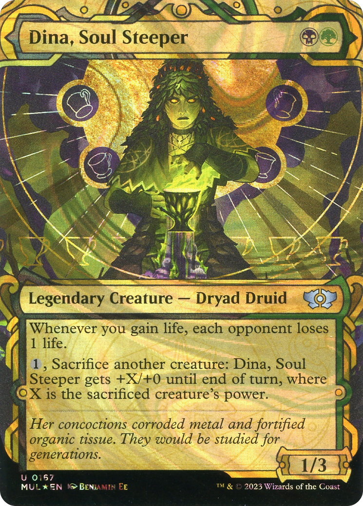 Dina, Soul Steeper (Halo Foil) (MUL-167) (Showcase) (Borderless) [Multiverse Legends] Foil