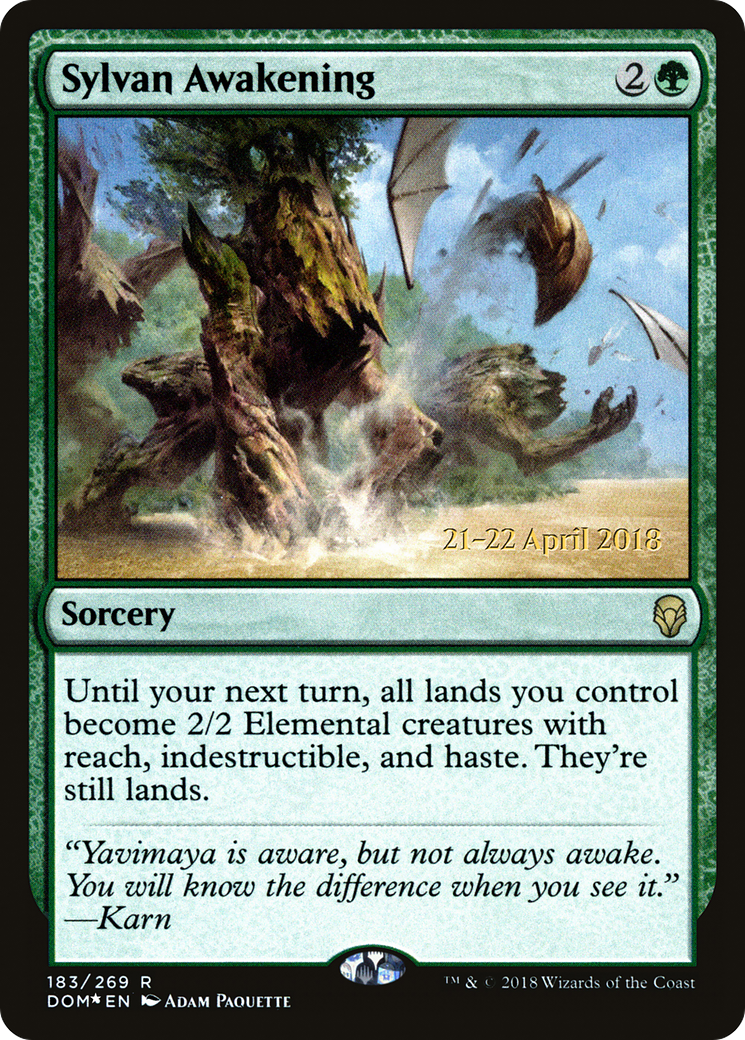 Sylvan Awakening (PRE-183S) [Dominaria Promos] Foil