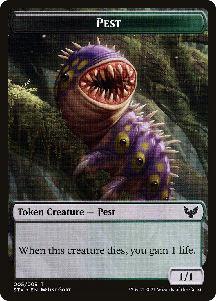 Pest Token (STX-005) [Strixhaven: School of Mages Tokens]