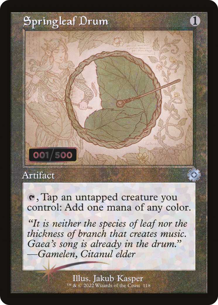Springleaf Drum (Schematic) (Serial Numbered) (BRR-118) [The Brothers' War Retro Artifacts] Foil