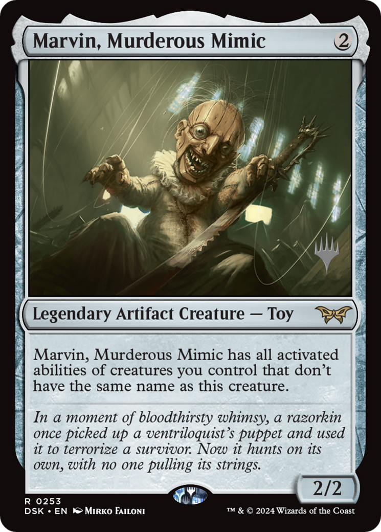 Marvin, Murderous Mimic (PPDSK-253) [Promo Pack: Duskmourn: House of Horror Promos] Foil