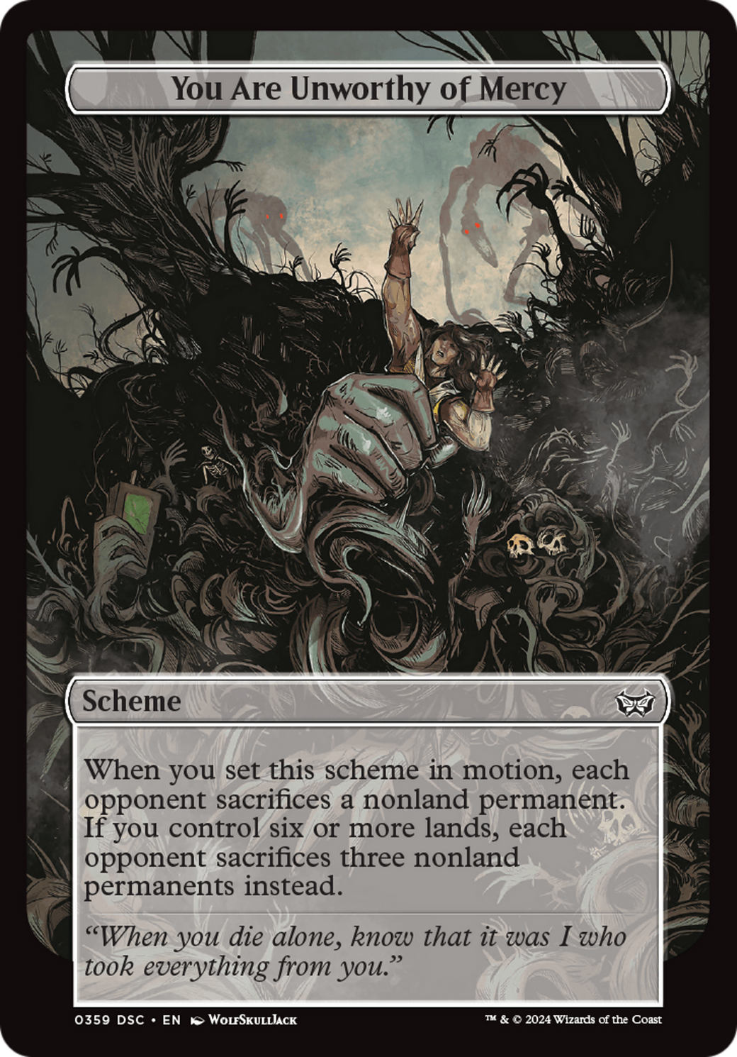 You Are Unworthy of Mercy (Full Art) (A:DSC-359) [Duskmourn: House of Horror Commander]