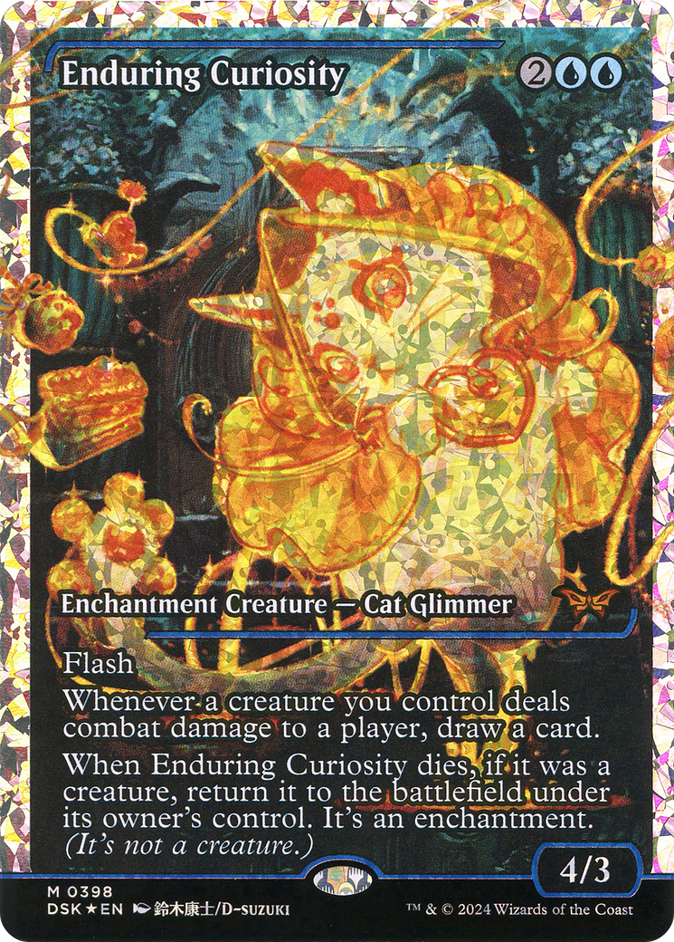 Enduring Curiosity (Showcase) (Fracture Foil) (DSK-398) [Duskmourn: House of Horror] Foil