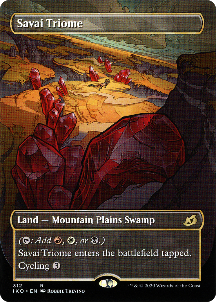 Savai Triome (Showcase) (IKO-312) (Borderless) [Ikoria: Lair of Behemoths] Foil