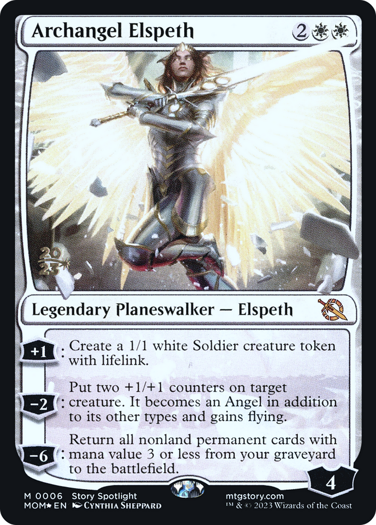 Archangel Elspeth (PRE-006) [March of the Machine Promos] Foil