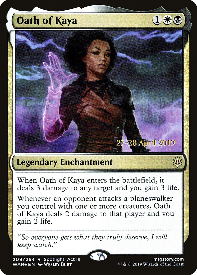 Oath of Kaya (PRE-209S) [War of the Spark Promos] Foil