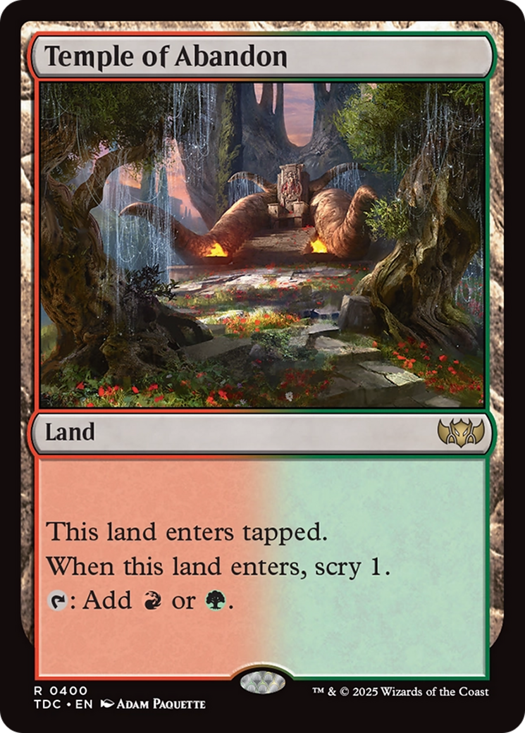 Temple of Abandon (TDC-400) [Commander: Tarkir: Dragonstorm]