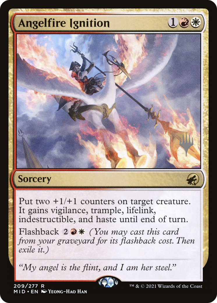 Angelfire Ignition (PPMID-209) [Promo Pack: Innistrad: Midnight Hunt Promos] Foil