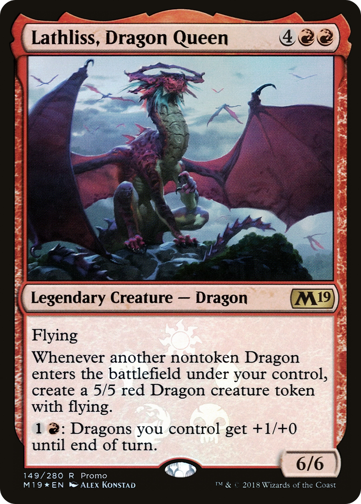 Lathliss, Dragon Queen (MEDIA-149) [Core Set 2019 Promos] Foil