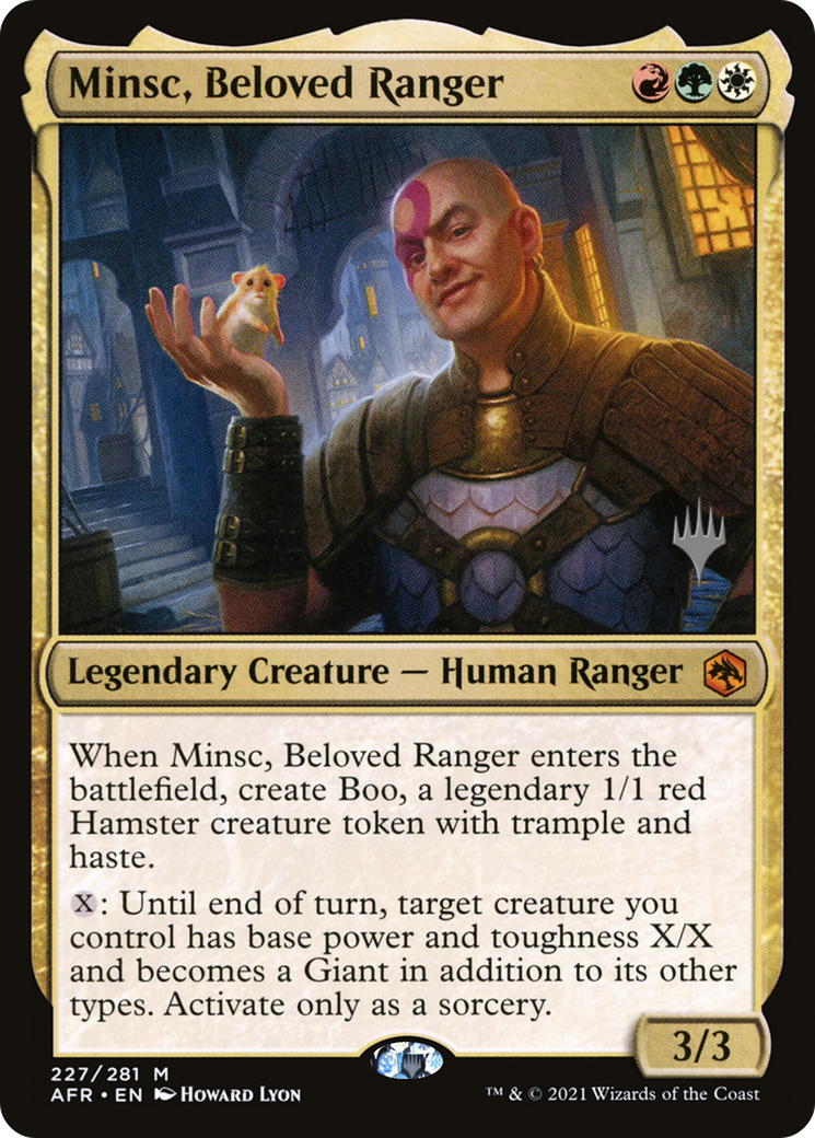 Minsc, Beloved Ranger (PPAFR-227) [Promo Pack: Adventures in the Forgotten Realms Promos] Foil