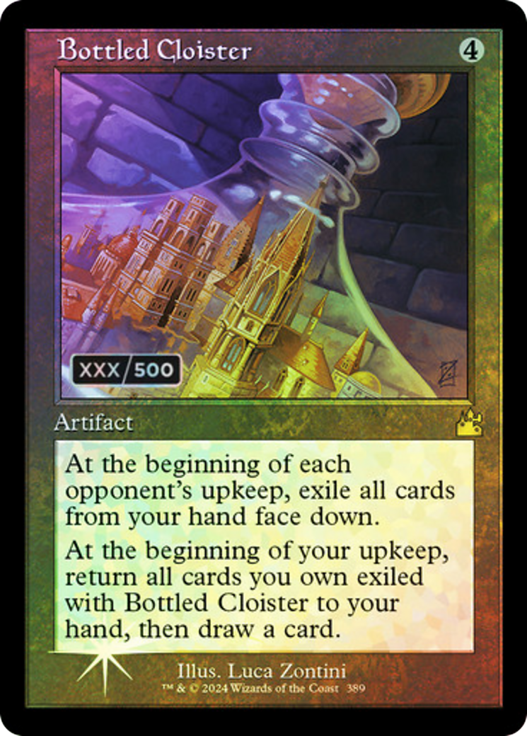 Bottled Cloister (Retro Frame) (Serial Numbered) (RVR-389) [Ravnica Remastered] Foil