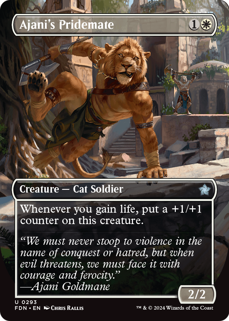 Ajani's Pridemate (Borderless) (FDN-293) [Foundations] Foil