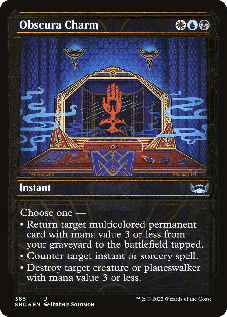 Obscura Charm (Gilded Foil) (SNC-388) (Showcase) [Streets of New Capenna] Foil