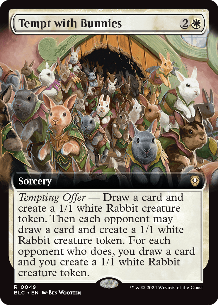 Tempt with Bunnies (Extended Art) (BLC-049) [Bloomburrow Commander]