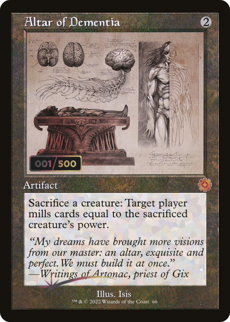 Altar of Dementia (Schematic) (Serial Numbered) (BRR-066) [The Brothers' War Retro Artifacts] Foil