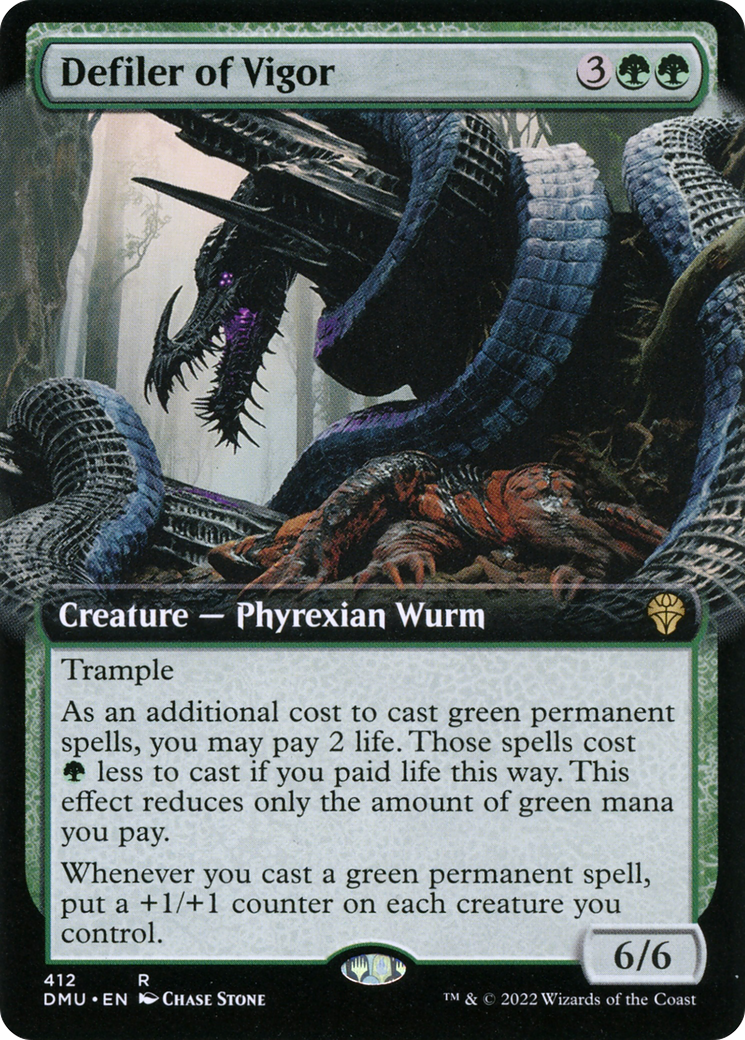 Defiler of Vigor (Extended Art) (DMU-412) [Dominaria United] Foil