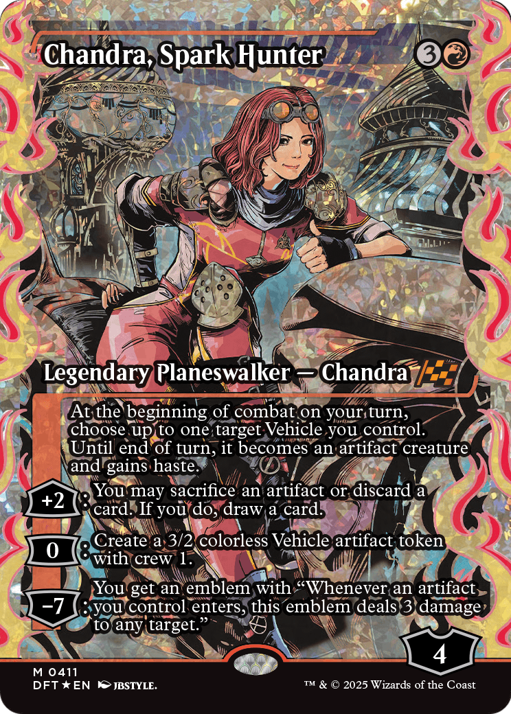 Chandra, Spark Hunter (Showcase) (Fracture Foil) (DFT-411) [Aetherdrift] Foil
