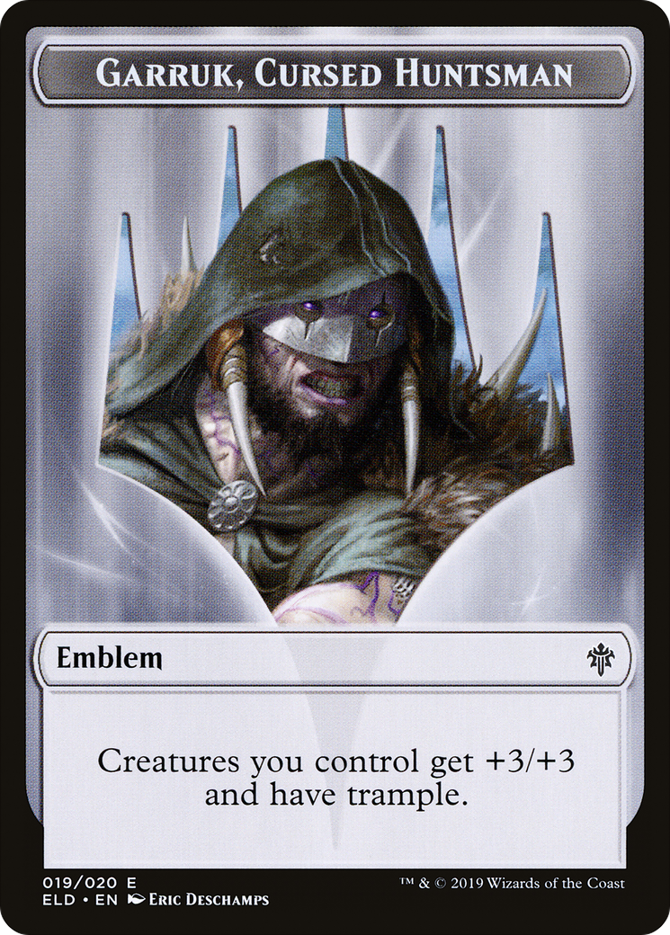 Garruk, Cursed Huntsman Emblem (TELD-019) [Throne of Eldraine Tokens] Foil