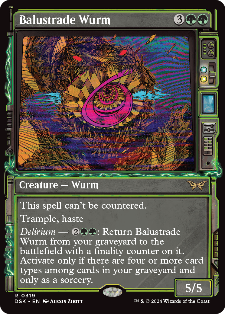 Balustrade Wurm (Showcase) (DSK-319) [Duskmourn: House of Horror] Foil