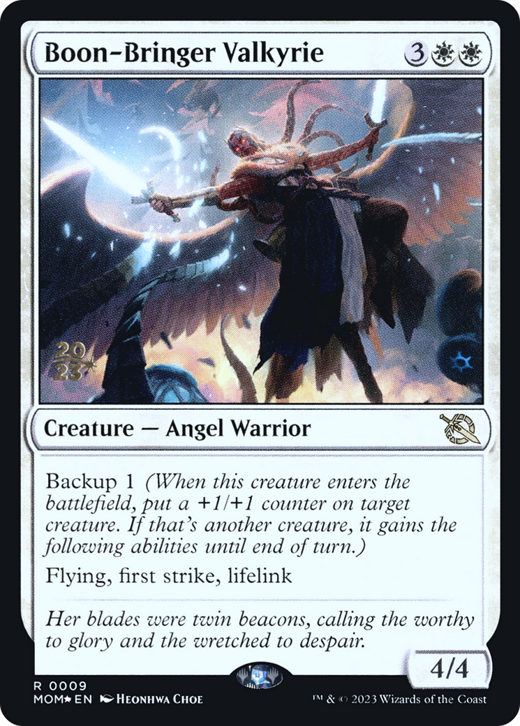 Boon-Bringer Valkyrie (PRE-009) [March of the Machine Promos] Foil