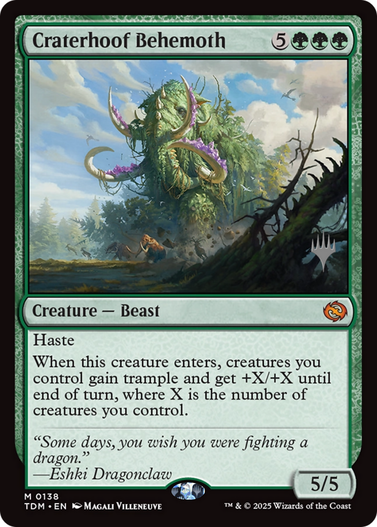 Craterhoof Behemoth (PPTDM-138) [Promo Pack: Tarkir: Dragonstorm] Foil