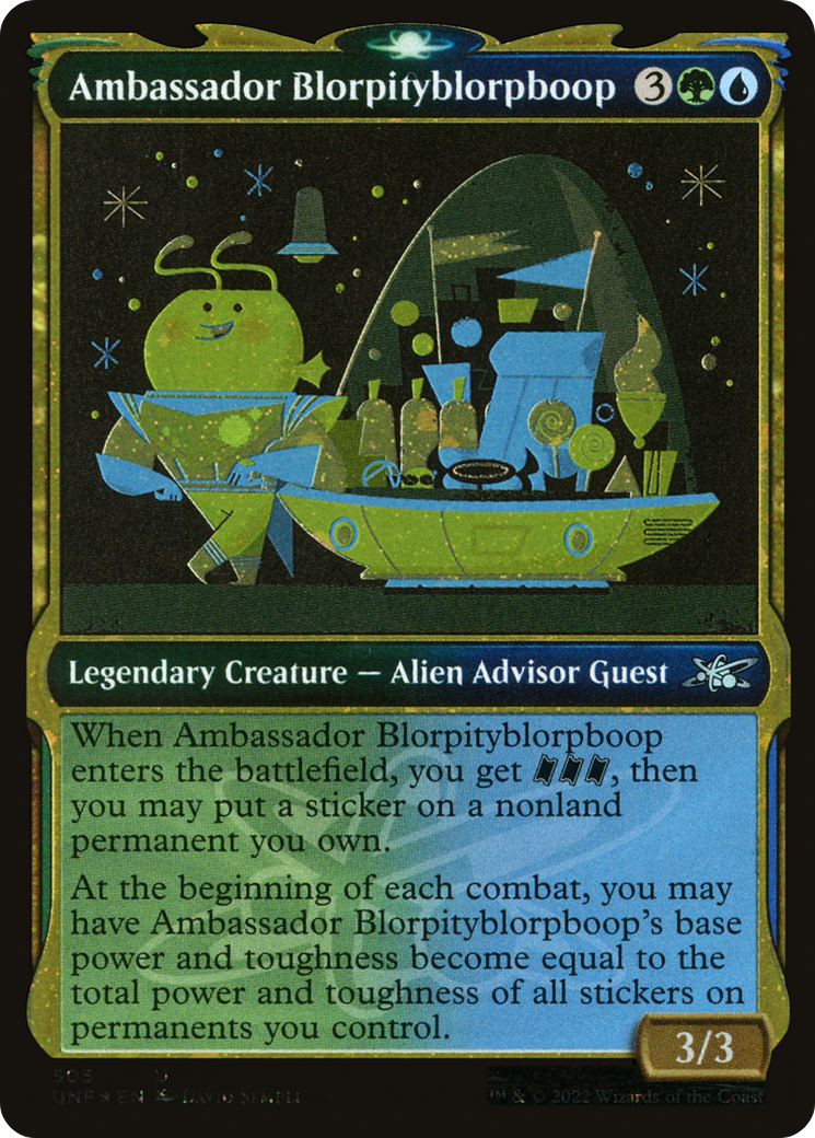 Ambassador Blorpityblorpboop (Showcase) (Galaxy Foil) (UNF-505) [Unfinity] Foil