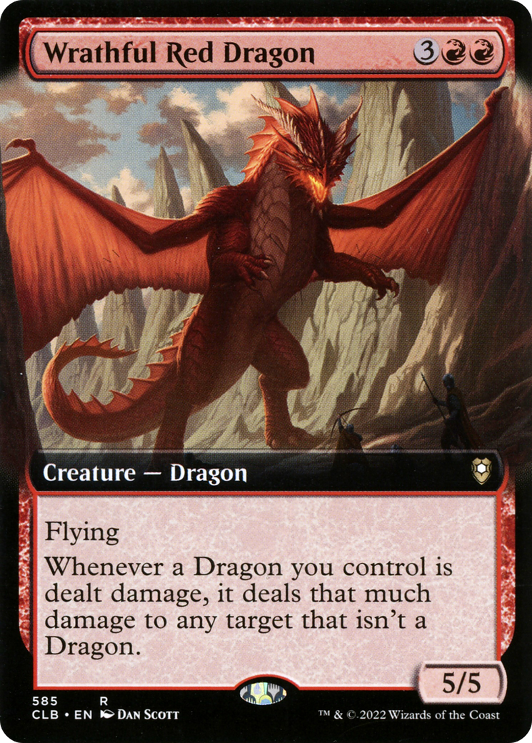 Wrathful Red Dragon (Extended Art) (CLB-585) [Commander Legends: Battle for Baldur's Gate]