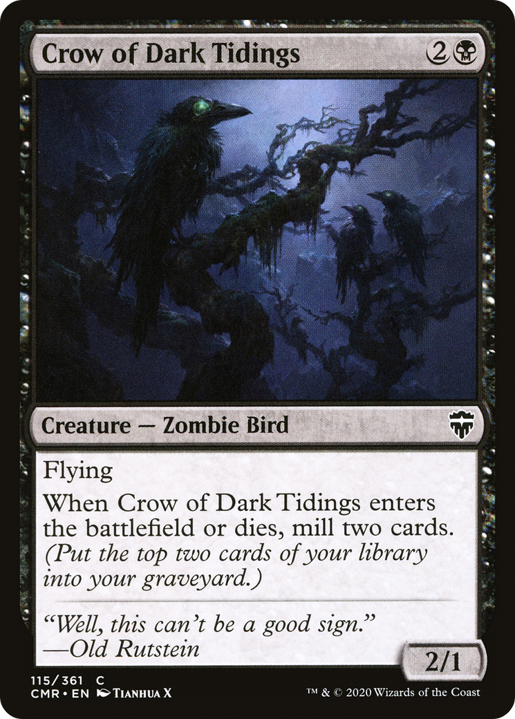 Crow of Dark Tidings (CMR-115) [Commander Legends] Foil