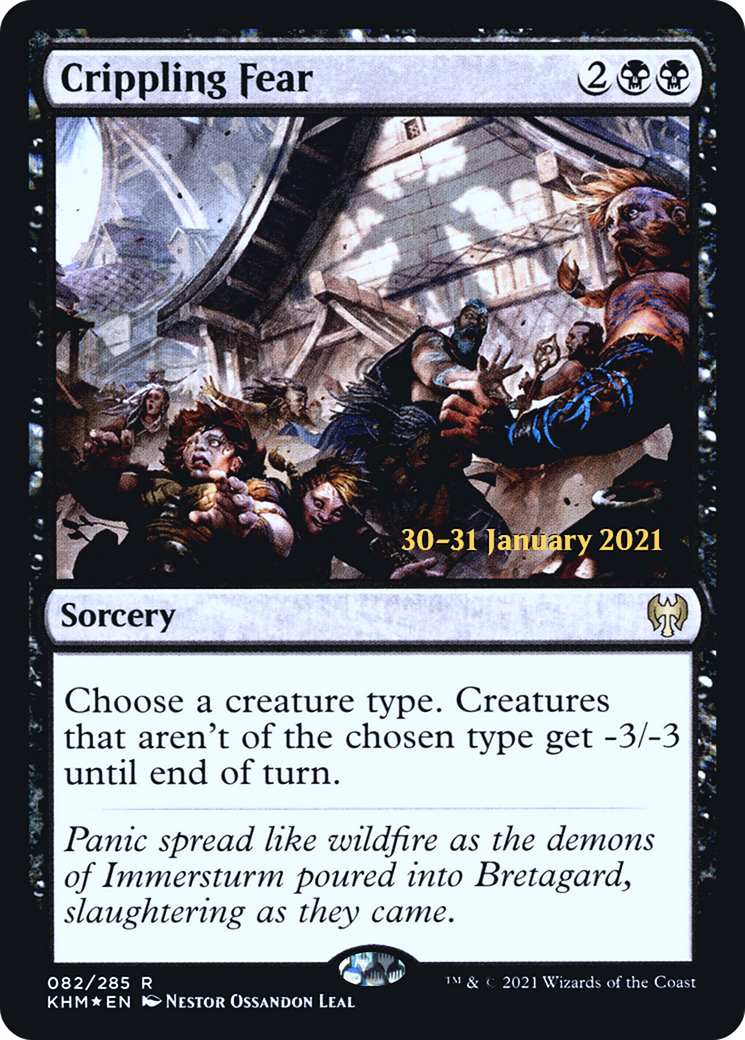 Crippling Fear (PRE-82S) [Kaldheim Promos] Foil