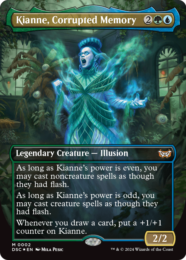 Kianne, Corrupted Memory (Borderless) (DSC-002) [Duskmourn: House of Horror Commander] Foil