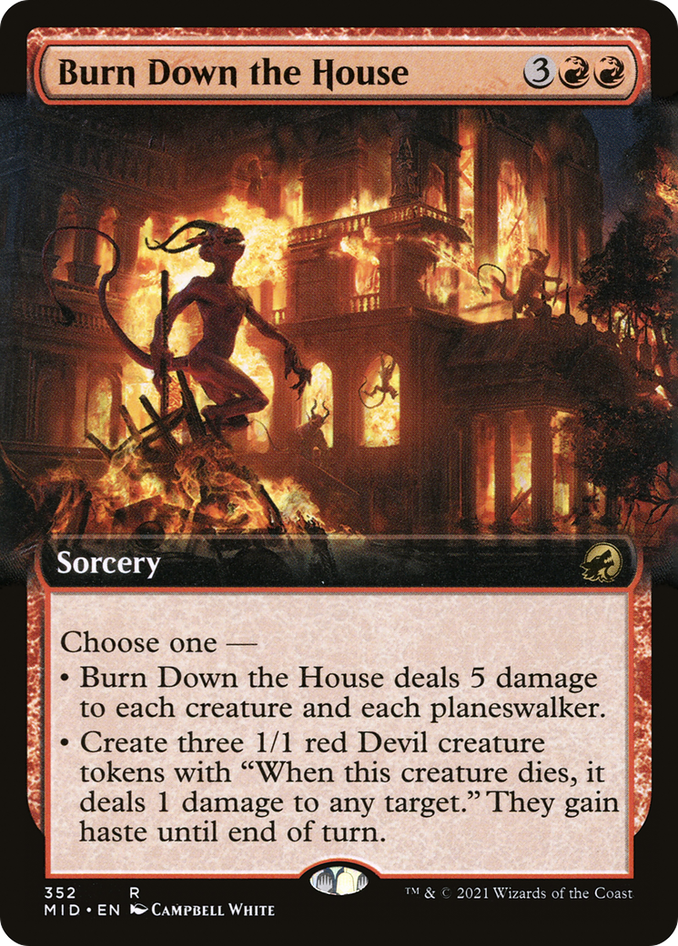 Burn Down the House (Extended Art) (MID-352) [Innistrad: Midnight Hunt] Foil