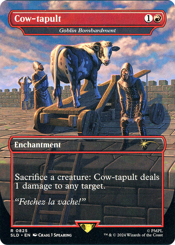 Cow-tapult - Goblin Bombardment (SLD-825) (Borderless) [Secret Lair Drop] Foil