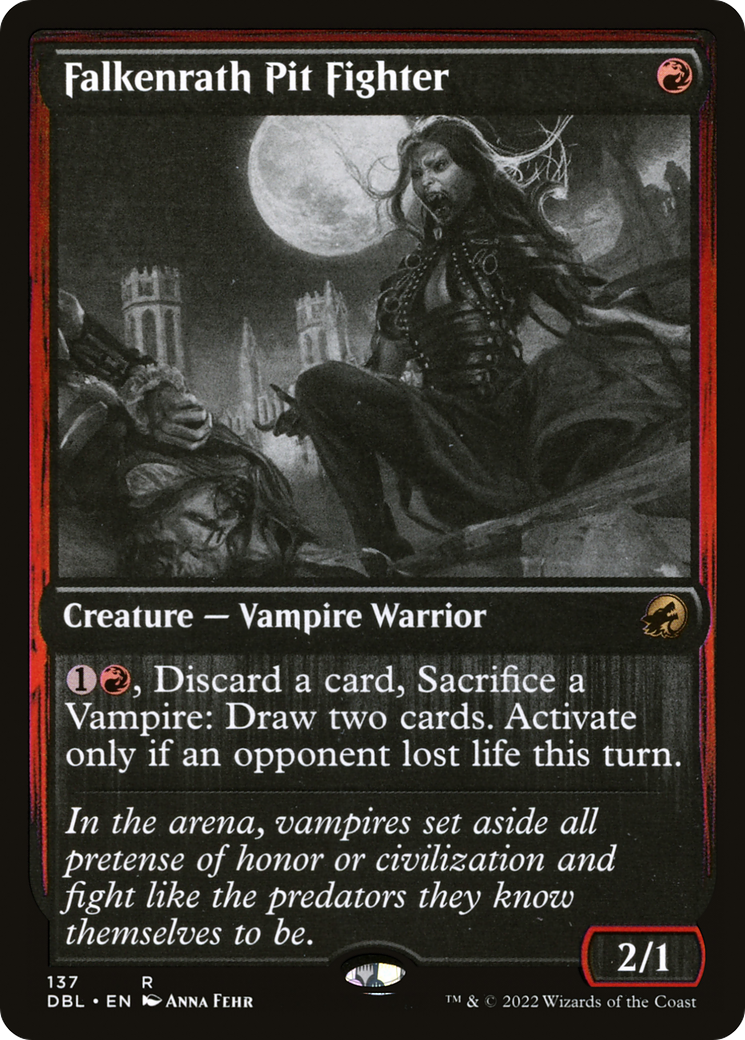 Falkenrath Pit Fighter (DBL-137) [Innistrad: Double Feature] Foil