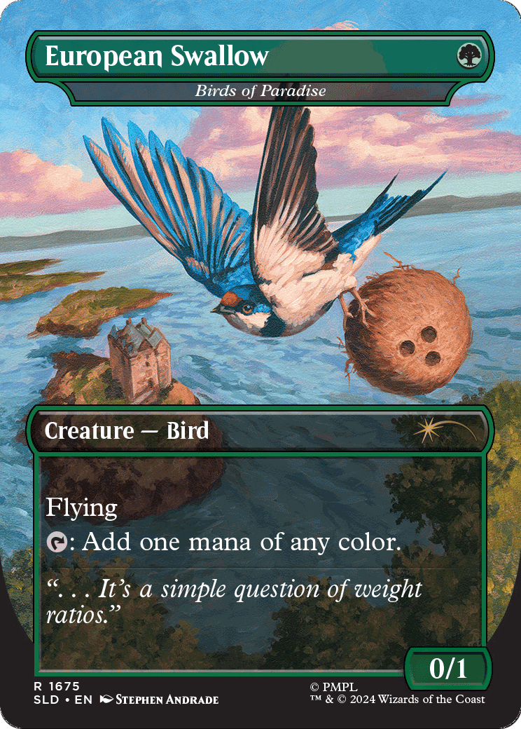 African Swallow - Birds of Paradise (SLD-1675) (Borderless) [Secret Lair Drop] Foil