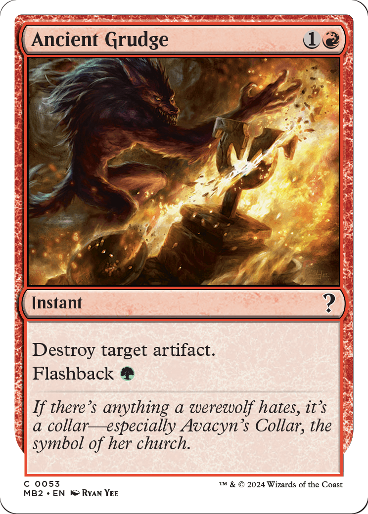 Ancient Grudge (White Border) (MB2-053) [Mystery Booster 2]