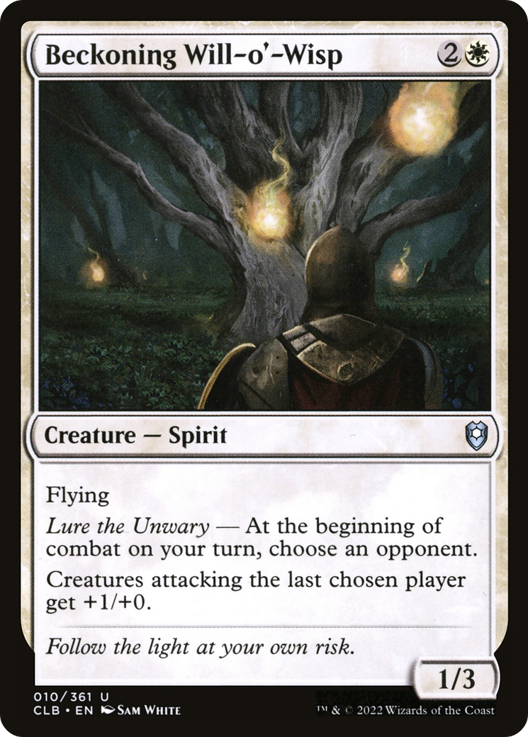 Beckoning Will-o'-Wisp (CLB-010) [Commander Legends: Battle for Baldur's Gate]
