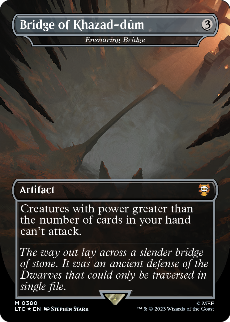 Bridge of Khazad-dum - Ensnaring Bridge (Surge Foil) (LTC-380) (Borderless) [Tales of Middle-earth Commander] Foil