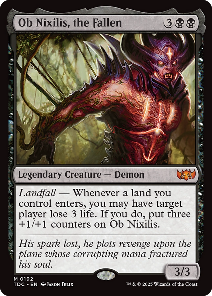 Ob Nixilis, the Fallen (TDC-192) [Commander: Tarkir: Dragonstorm]