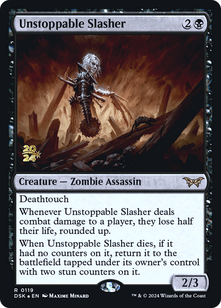 Unstoppable Slasher (PRE-119) [Duskmourn: House of Horror Promos] Foil