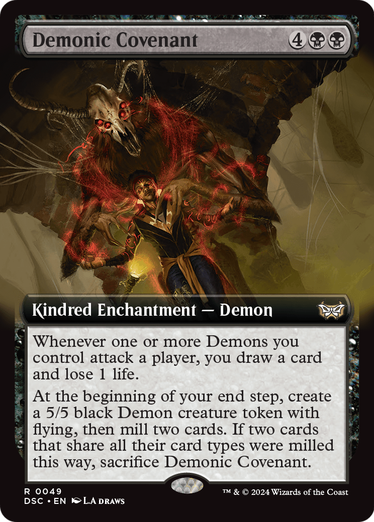Demonic Covenant (Extended Art) (DSC-049) [Duskmourn: House of Horror Commander]