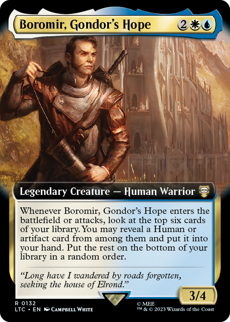Boromir, Gondor's Hope (Extended Art) (LTC-132) [Tales of Middle-earth Commander] Foil