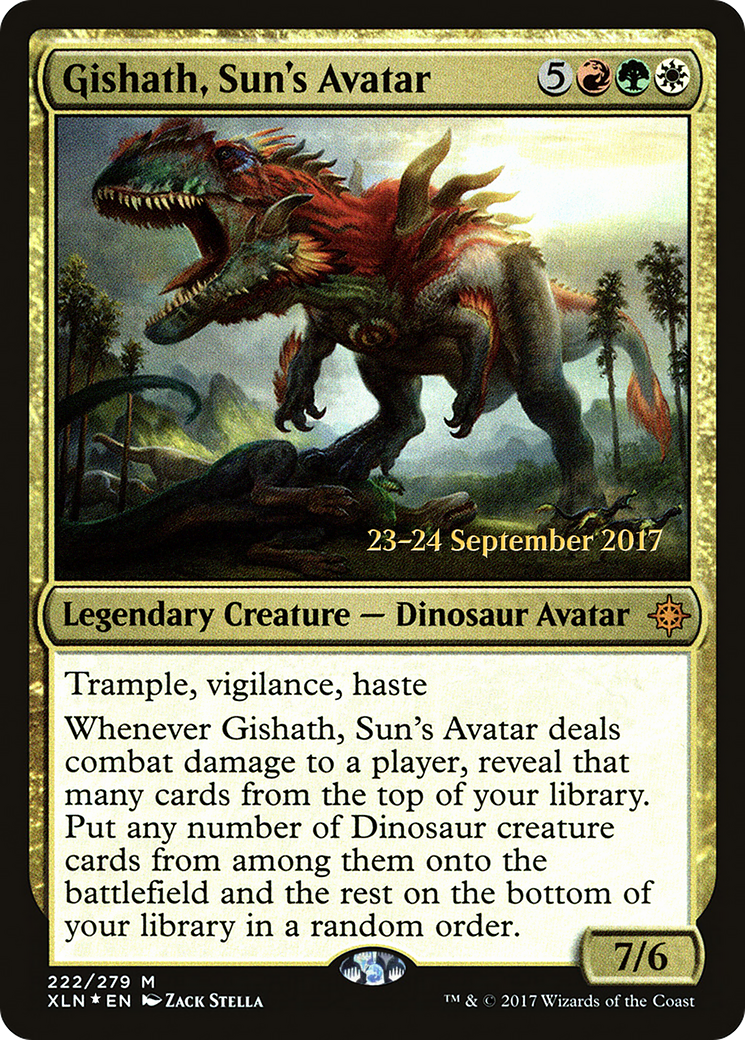 Gishath, Sun's Avatar (XLN) (PRE-222S) [Ixalan Promos] Foil