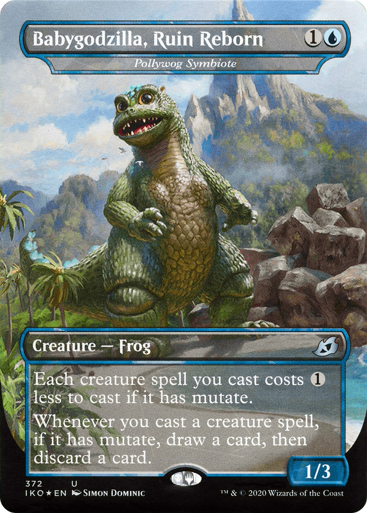 Babygodzilla, Ruin Reborn - Pollywog Symbiote (IKO-372) (Borderless) [Ikoria: Lair of Behemoths]
