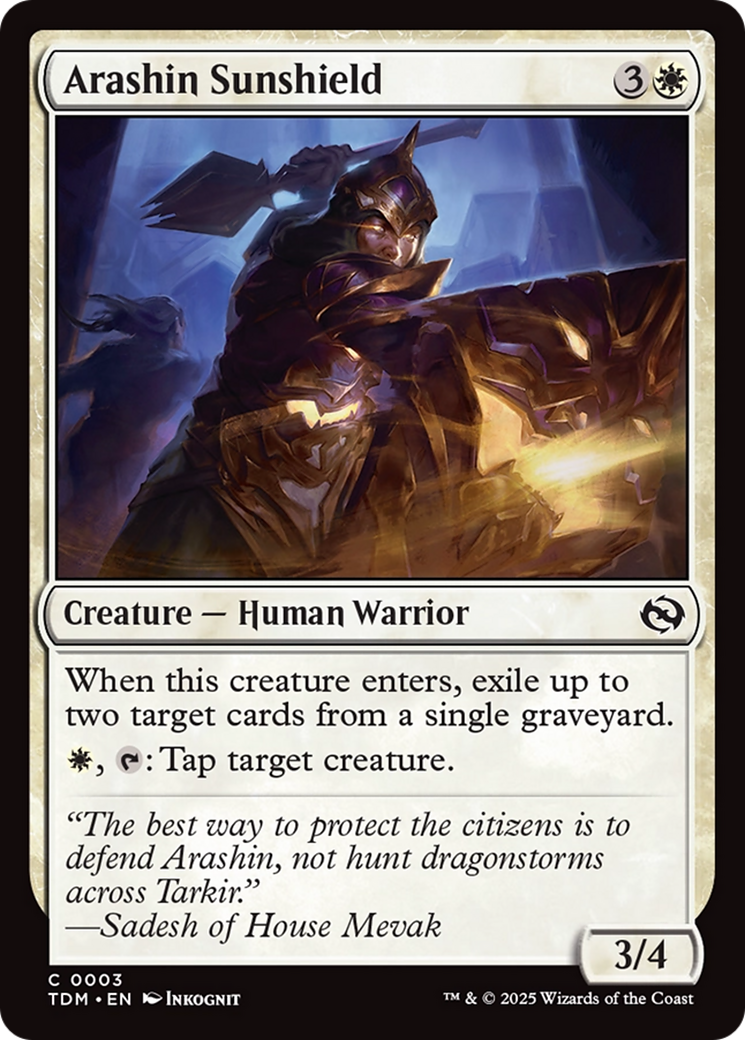Arashin Sunshield (TDM-003) [Tarkir: Dragonstorm] Foil