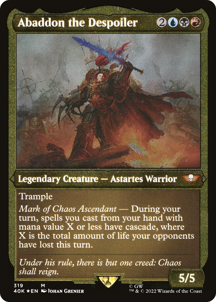 Abaddon the Despoiler (Display Commander) (Foil Etched) - Thick Stock (40K-319) [Warhammer 40,000 Commander] Foil