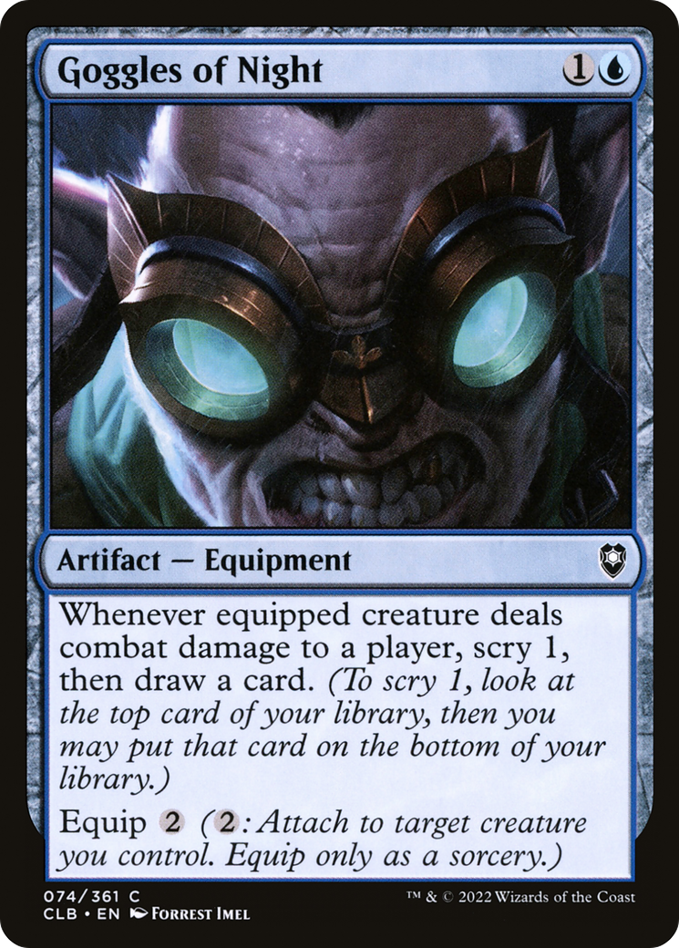Goggles of Night (CLB-074) [Commander Legends: Battle for Baldur's Gate] Foil