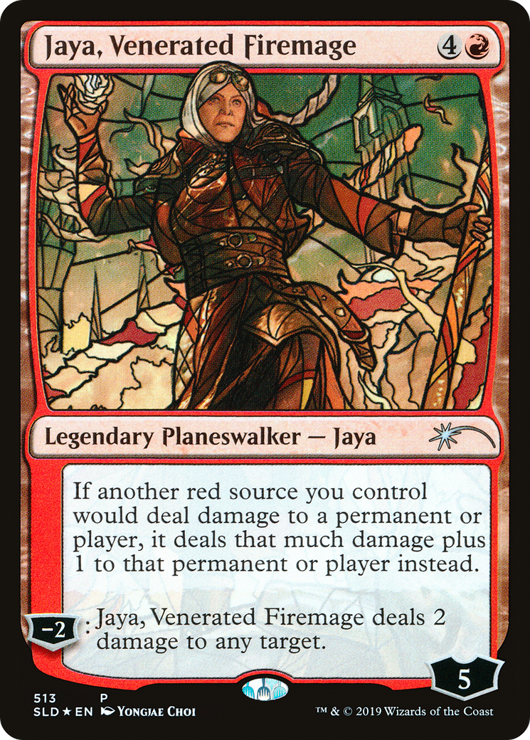 Jaya, Venerated Firemage (Stained Glass) (SLD-513) [Secret Lair Drop] Foil