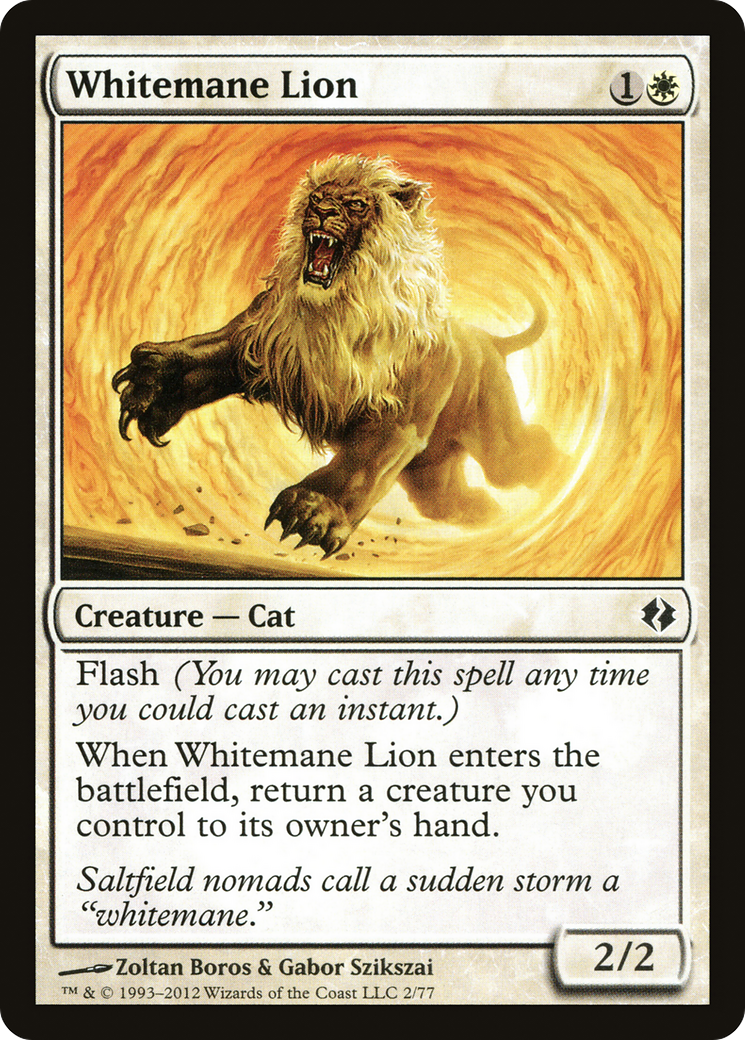 Whitemane Lion (DDI-002) [Duel Decks: Venser vs. Koth]